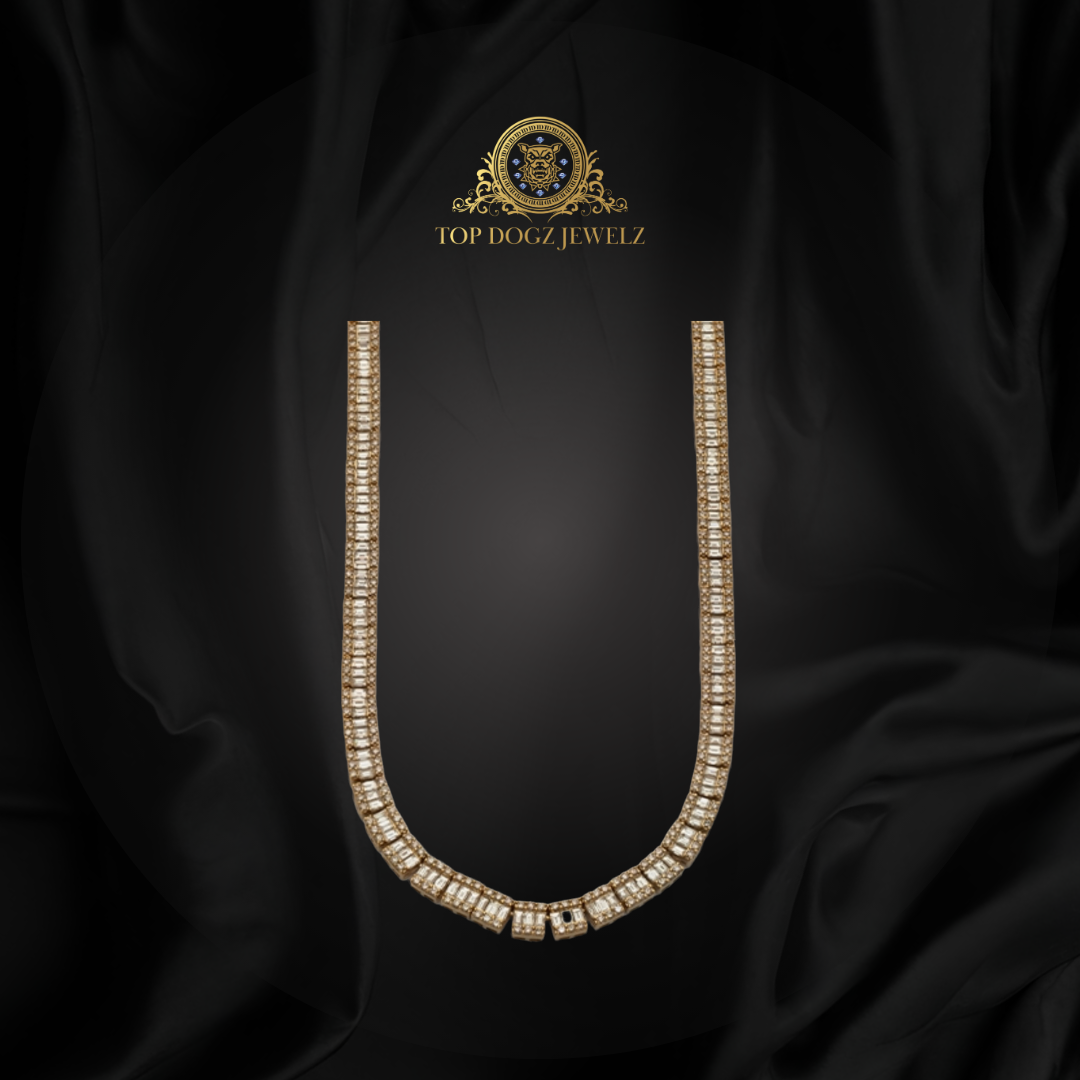 10k Yellow Gold 20.0CTW Baguette Necklace