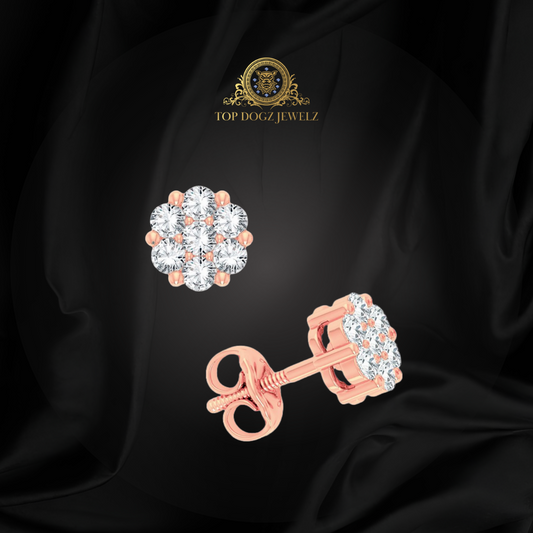 14k Rose Gold 0.50CT Diamond Earrings