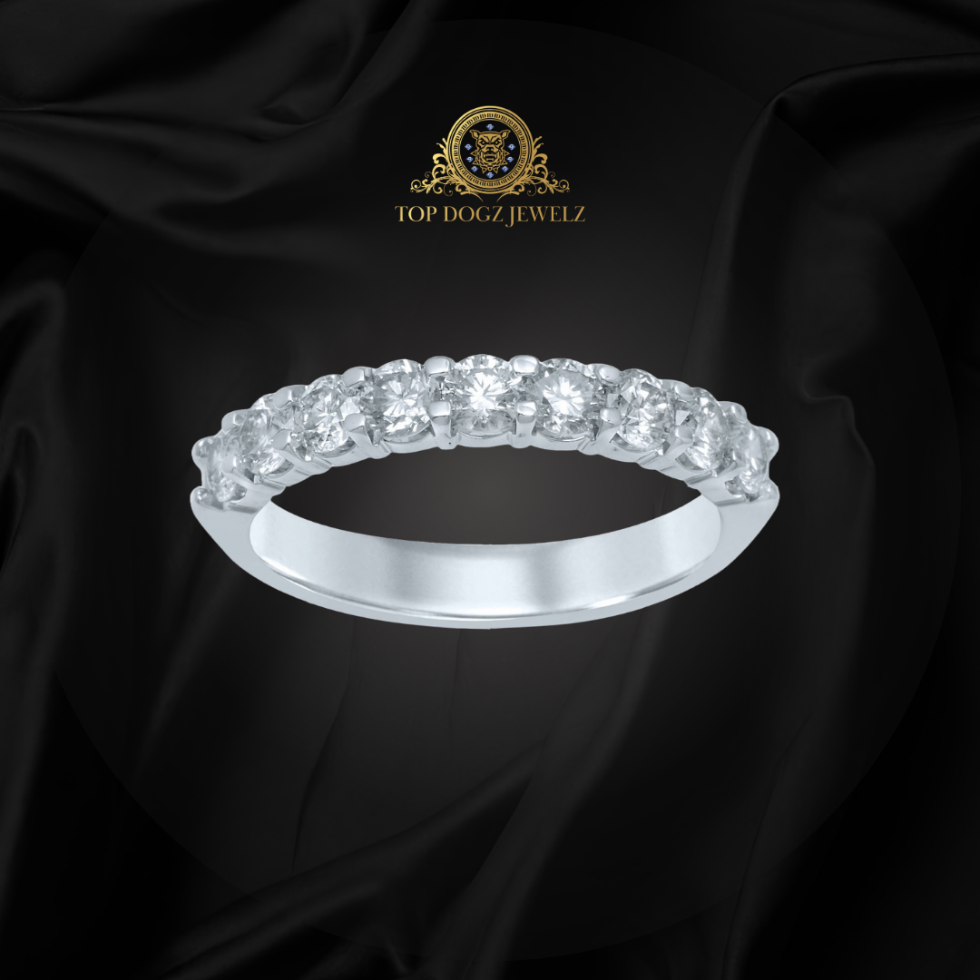 14k 0.10CT Diamond Ladies Band Ring (9 Diamond Stones)