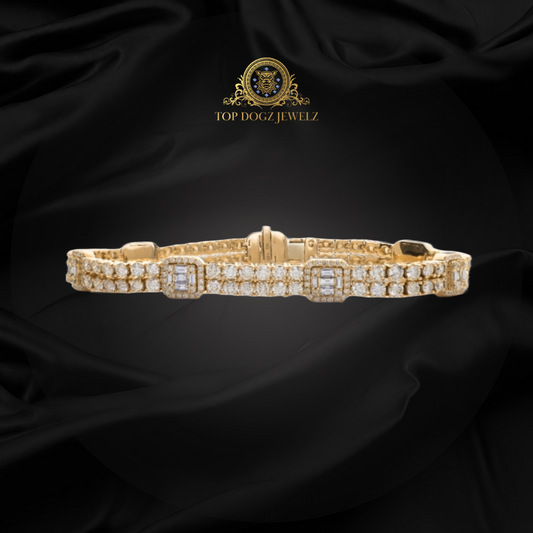 14k Yellow Gold 11.05CTW Diamond Cluster Bracelet