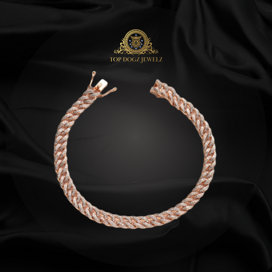 14k Rose Gold 1.80 CTW Diamond Miami Cuban Bracelet